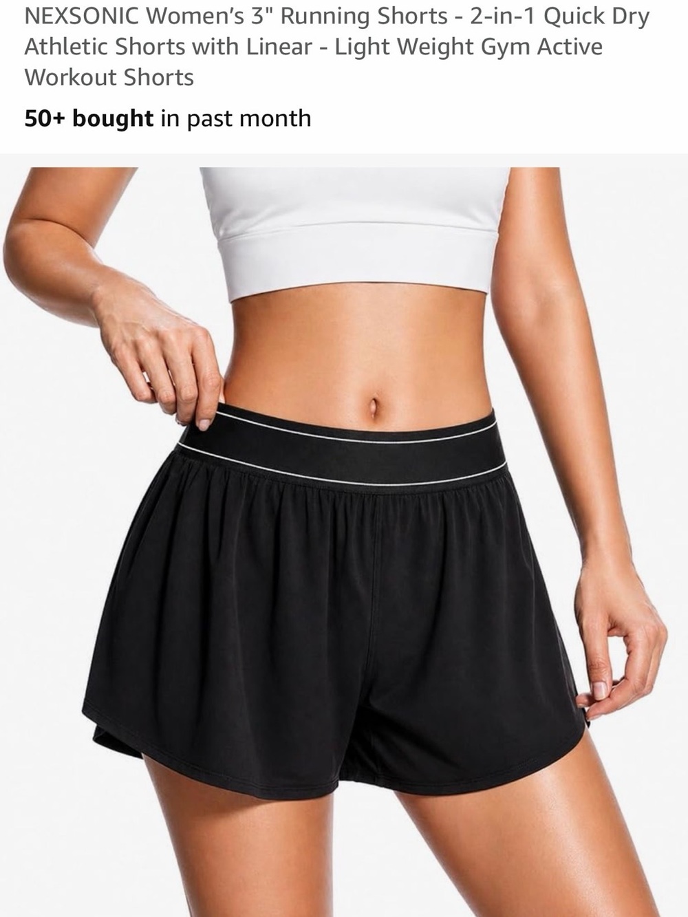 Women’s Black 3" 2-in-1 Running Shorts